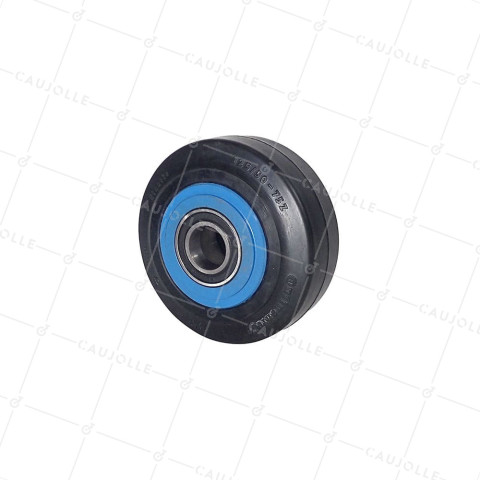 ROUE EN FONTE BANDAGE SOUPLE DIAMÈTRE 125 MM AXE 20MM - S2750F125/50 • Caujolle