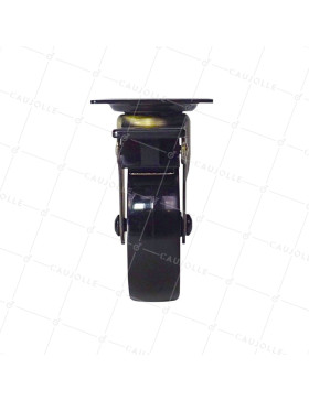 Castor RETRO DESIGN WITH GOLD ALUMINUM BRAKE Wheel NYLON DIAMETER 75 MM LOAD 45KG - GOLDNYLON 75 PAF