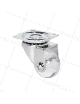 Castor TRANSPARENT PIVOTING DESIGN DIAMETER 35 MM LOAD 25 KG - S140TR 35P • Caujolle