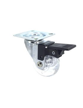 Castor SWIVEL WITH BRAKE TRANSPARENT DESIGN DIAMETER 35 MM LOAD 25 KG - S140TR 35PAF