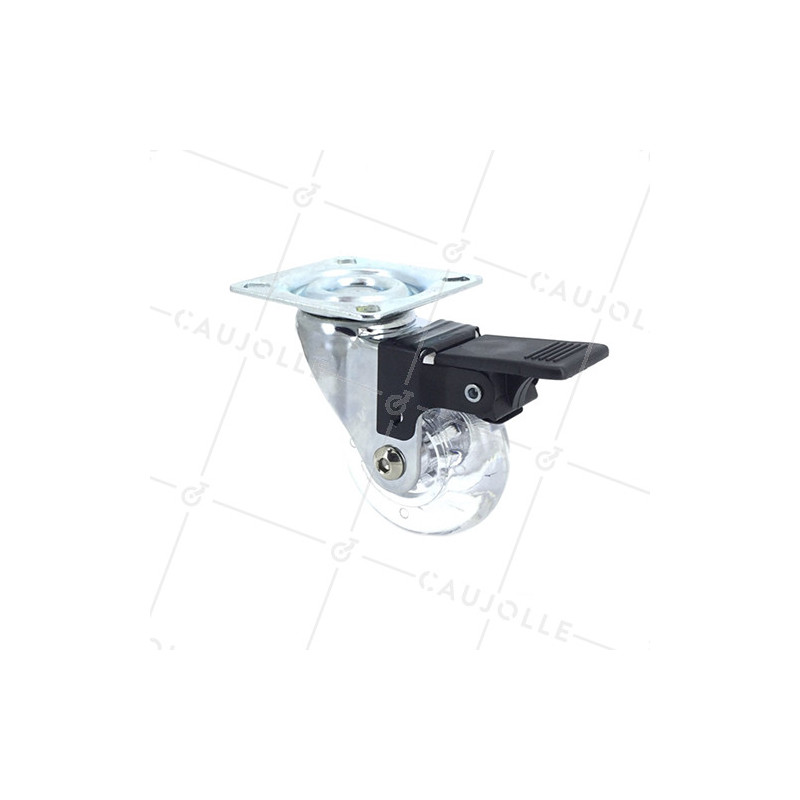 Castor SWIVEL WITH BRAKE TRANSPARENT DESIGN DIAMETER 35 MM LOAD 25 KG - S140TR 35PAF