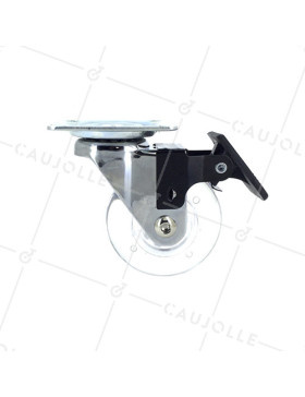 ROULETTE PIVOTANTE A FREIN TRANSPARENTE DESIGN DIAMÈTRE 35 MM CHARGE 25 KG - S140TR 35PAF