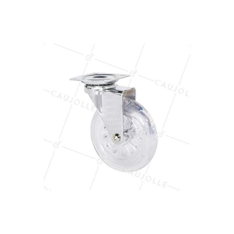 Castor PIVOTING TRANSPARENT DESIGN DIAMETER 100 MM LOAD 75 KG - S140TR 100 P