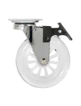 Castor SWIVEL WITH BRAKE TRANSPARENT DESIGN DIAMETER 100 MM LOAD 75 KG - S140TR 100 PAF