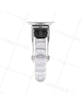 Castor SWIVEL WITH BRAKE TRANSPARENT DESIGN DIAMETER 100 MM LOAD 75 KG - S140TR 100 PAF