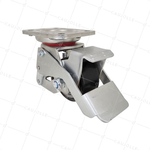 ANTI-VIBRATION CASTOR WHEELS FOR HEAVY-DUTY WORKBENCH 300 KG DIAMETER 75 MM - ELEVATOR INDUS SERIES 75 • Caujolle