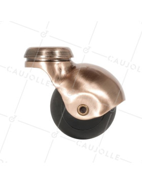 ROULETTE D’AMEUBLEMENT BOULE PIVOTANTE A OEIL EN CAOUTCHOUC DIAMÈTRE 50 MM CHARGE 30 KG - COPPERBALL 50O