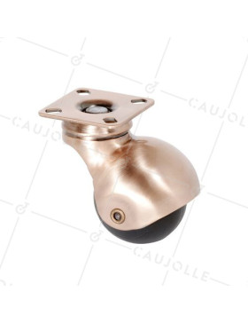 Castor SPHERICAL SWIVEL CASTOR WITH Plate COPPER DIAMETER 50 MM LOAD 30 KG - COPPERBALL 50P • Caujolle