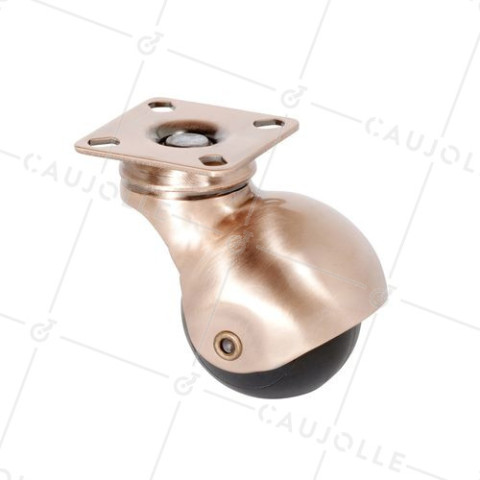 Castor SPHERICAL SWIVEL CASTOR WITH Plate COPPER DIAMETER 50 MM LOAD 30 KG - COPPERBALL 50P • Caujolle