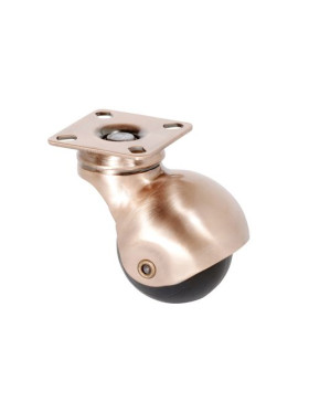 ROULETTE D’AMEUBLEMENT SPHERIQUE PIVOTANTE A PLATINE CUIVREE DIAMÈTRE 50 MM CHARGE 30 KG - COPPERBALL 50P