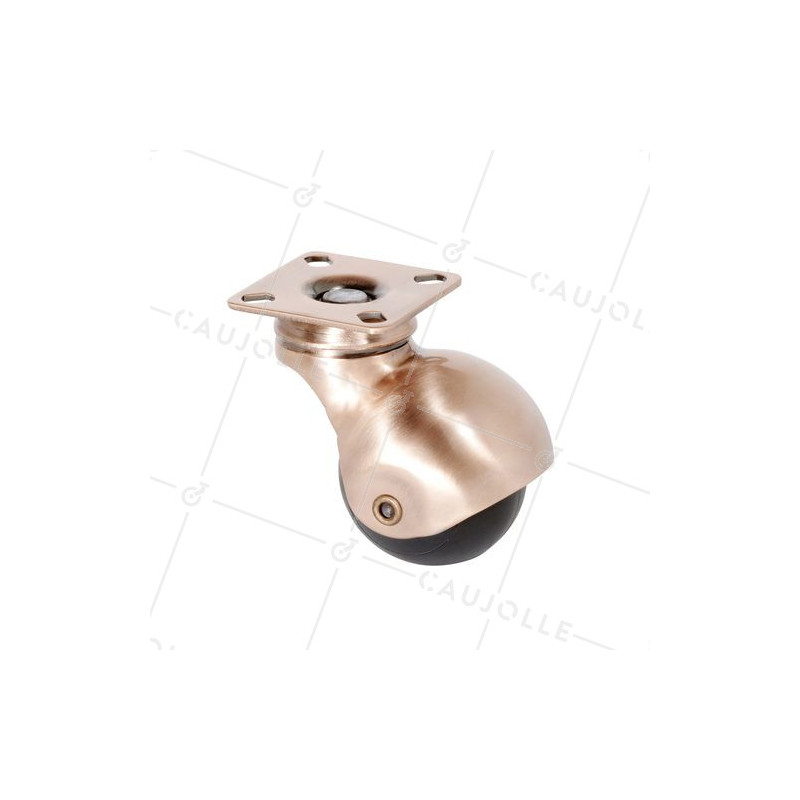 ROULETTE D’AMEUBLEMENT SPHERIQUE PIVOTANTE A PLATINE CUIVREE DIAMÈTRE 50 MM CHARGE 30 KG - COPPERBALL 50P