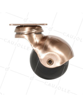 ROULETTE D’AMEUBLEMENT SPHERIQUE PIVOTANTE A PLATINE CUIVREE DIAMÈTRE 50 MM CHARGE 30 KG - COPPERBALL 50P