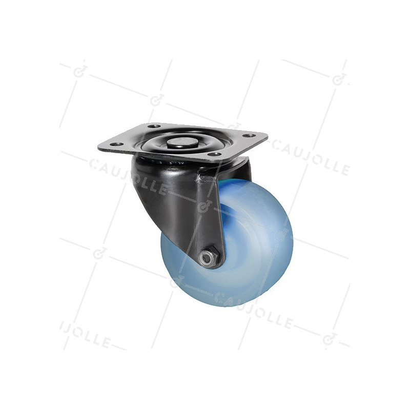 Castor BLUE PHOSPHORESCENT CASTOR WITH Plate SWIVEL DIAMETER 65MM LOAD 60KG - FOSFO 65