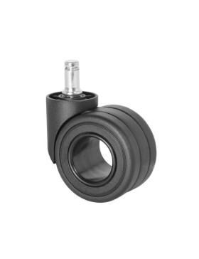 ROULETTE DESIGN NOIRE POUR MOBILIER À TIGE LISSE DE 11 MM DIAMÈTRE 50 MM CHARGE 40 KG - BURO 65 BLACK