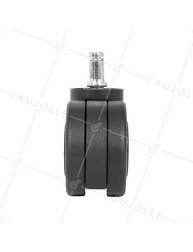 Castor BLACK DESIGN FOR FURNITURE WITH Smooth rod OF 11 MM DIAMETER 50 MM LOAD 40 KG - BURO 65 BLACK