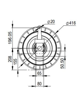 ROUE DE CONTAINER A TRACTER A FIXATION LATERALE DIAMETRE 413 MM CHARGE 3000 KG
