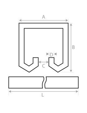 RAIL DE 2 METRES POUR PORTE COULISSANTE SUSPENDUE