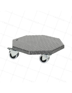 GRAY PAINTED STEEL PLATEAU ULTRA ROBUST FOR ROUND POTS WITH A DIAMETER OF 45 CM LOAD 300 KG - STRONG OCTO 45 • Caujolle