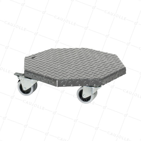 PLATEAU ACIER PEINTURE GRISE ULTRA ROBUSTE POUR POTS RONDS DE 45 CM DE DIAMETRE CHARGE 300 KG - STRONG OCTO 45 • Caujolle