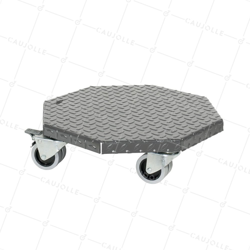 PLATEAU ACIER PEINTURE GRISE ULTRA ROBUSTE POUR POTS RONDS DE 45 CM DE DIAMETRE CHARGE 300 KG - STRONG OCTO 45