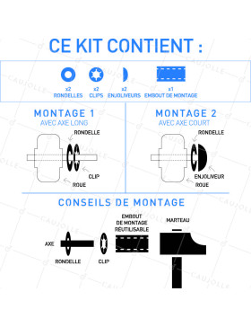 KIT FIXATION POUR AXE DE 16 MM