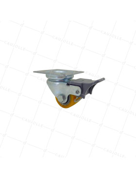 ROULETTE MINI EXTRA-BASSE À FREIN FORTE CHARGE DIAMÈTRE 35 MM HAUTEUR 53 MM CHARGE 100 KG - EXTRA SURB 35 PAF • Caujolle