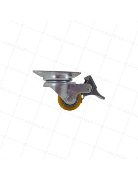 ROULETTE MINI EXTRA-BASSE À FREIN FORTE CHARGE DIAMÈTRE 35 MM HAUTEUR 53 MM CHARGE 100 KG - EXTRA SURB 35 PAF