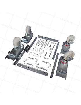 KIT OF Castors SWIVEL CASTERS FOR EUROPEAN PALLET INSTALLATION 60 SECONDS LOAD 1000 KG