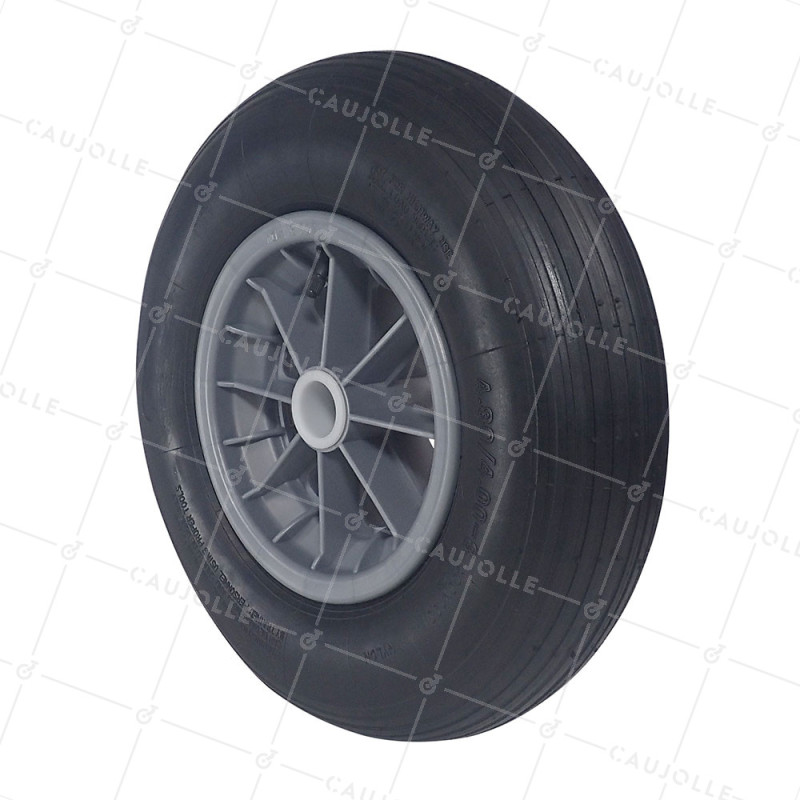 Wheelbarrow wheel INFLATABLE DIAMETER 400 MM LOAD 150 KG FOR 32 MM AXLE - S1006P 3.50/8 L32 POM