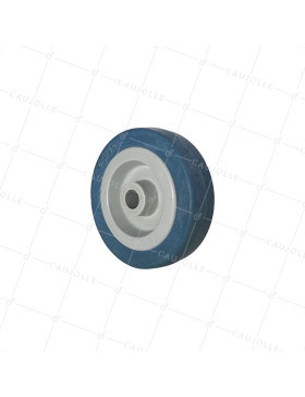 ROUE DE MANUTENTION EN CAOUTCHOUC NATUREL NON TACHANT DIAMETRE 65 MM CHARGE 40 KG AXE 8 MM - S2300E 65 COL • Caujolle