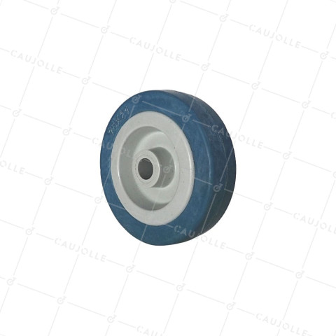 ROUE DE MANUTENTION EN CAOUTCHOUC NATUREL NON TACHANT DIAMETRE 65 MM CHARGE 40 KG AXE 8 MM - S2300E 65 COL • Caujolle