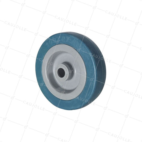 ROUE DE MANUTENTION EN CAOUTCHOUC NATUREL NON TACHANT DIAMETRE 125  MM CHARGE 50 KG AXE 12 MM - S2300E 65 COLS2300E 125 COL • Caujolle