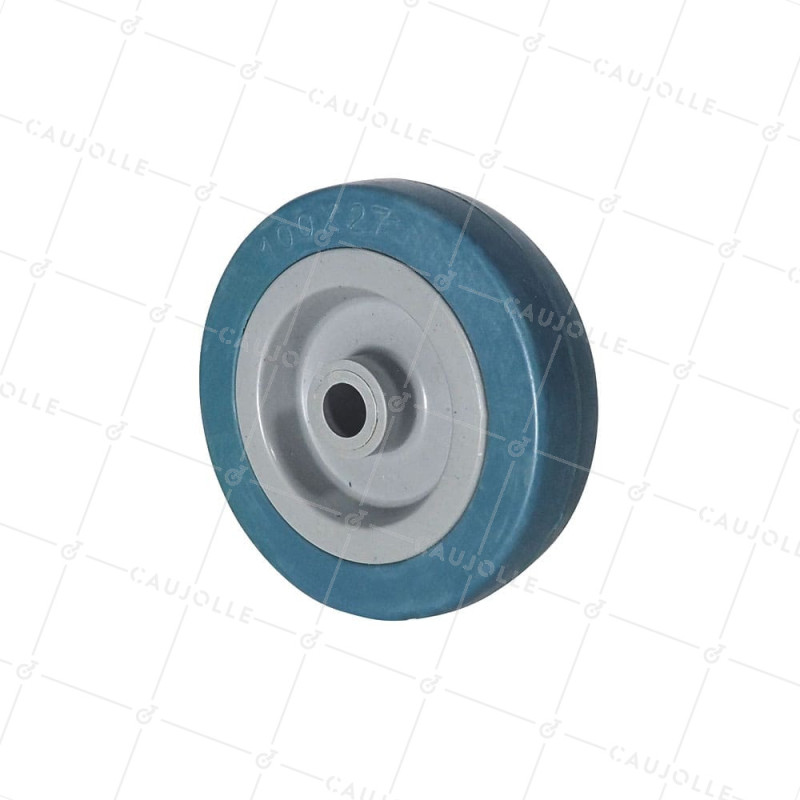 ROUE DE MANUTENTION EN CAOUTCHOUC NATUREL NON TACHANT DIAMETRE 125  MM CHARGE 50 KG AXE 12 MM - S2300E 65 COLS2300E 125 COL