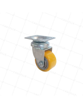 Castor SWIVEL POLYURETHANE WHEEL ALUMINUM RIM DIAMETER 50 MM LOAD 180KG - S74AR 50 • Caujolle