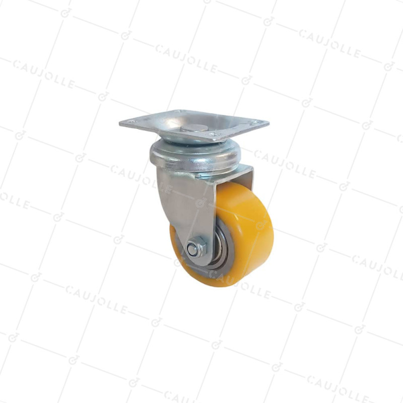 Castor SWIVEL POLYURETHANE WHEEL ALUMINUM RIM DIAMETER 50 MM LOAD 180KG - S74AR 50