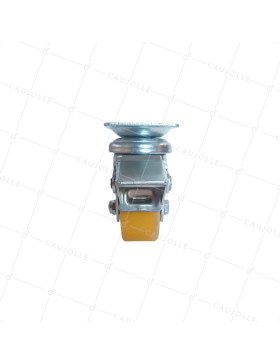 Castor SWIVEL WITH BRAKE IN POLYURETHANE ALUMINUM RIM DIAMETER 50 MM LOAD 180KG - S74AR 50 AF