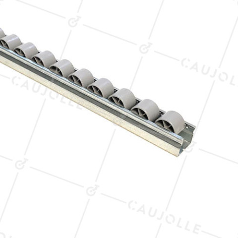 1.5M STEEL RAIL WITH WHEELS OF 28 MM DIAMETER LOAD 44 KG - 1.5M CONVEYOR ROLLER ANTI-UV • Caujolle