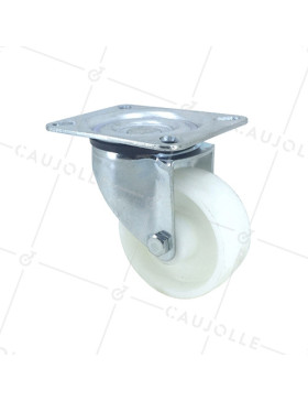 Castor NYLON HANDLING WITH Plate DIAMETER 80MM LOAD 100KG - S2N 80 • Caujolle