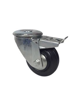 Castor INDUSTRIAL WITH EYE RUBBER BRAKE DIAMETER 160 MM LOAD 200 KG - S74OC160AF