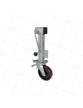 Castor Retractable WITH CRANK DIAMETER 200MM WITH STROKE 230 MM LOAD 1000KG DIRECTIONAL BRAKE - CRANK SUPPORT 200 MM WITH LOCKING BRAKE • Caujolle