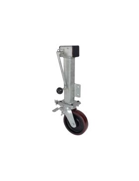 Castor Retractable WITH CRANK DIAMETER 200MM WITH TRAVEL 230 MM LOAD 1000KG DIRECTIONAL BRAKE - CRANK LEG