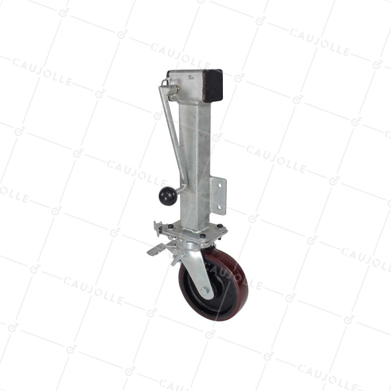 Castor Retractable WITH CRANK DIAMETER 200MM WITH TRAVEL 230 MM LOAD 1000KG DIRECTIONAL BRAKE - CRANK LEG