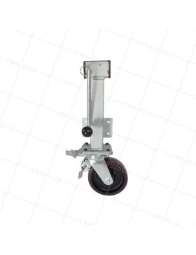 Castor Retractable WITH CRANK DIAMETER 200MM WITH TRAVEL 230 MM LOAD 1000KG DIRECTIONAL BRAKE - CRANK LEG
