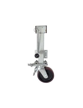 Castor Retractable WITH CRANK DIAMETER 200MM WITH TRAVEL 230 MM LOAD 1000KG DIRECTIONAL BRAKE - CRANK LEG