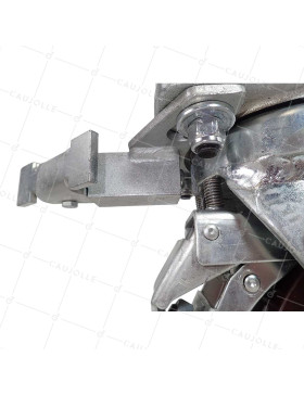 Castor Retractable WITH CRANK DIAMETER 200MM WITH TRAVEL 230 MM LOAD 1000KG DIRECTIONAL BRAKE - CRANK LEG