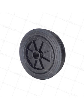 Wheel OF RUBBER HANDLING DIAMETER 250 MM LOAD 200KG SMOOTH AXLE 37 MM - S2000PS250A37 • Caujolle