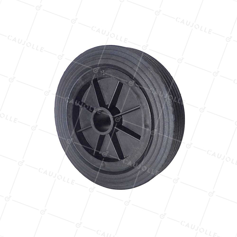 ROUE DE MANUTENTION CAOUTCHOUC DIAMÈTRE 250 MM CHARGE 200KG AXE LISSE 37 MM - S2000PS250A37
