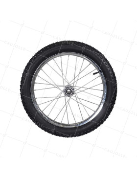 ROUE DE REMORQUE DE JARDIN GONFLEE RAYON METAL DIAMETRE 540 MM CHARGE 50 KG AXE DE 16 MM - S5100P 20P METAL GONFLEE