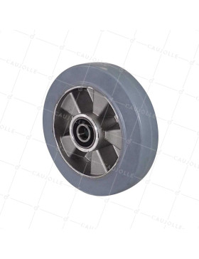 ROUE INDUSTRIELLE A ABSORPTION DE CHOC DIAMÈTRE 200 MM CHARGE 450KG AXE 20 MM BILLES - S2014 200 CAOU GRIS B20 • Caujolle