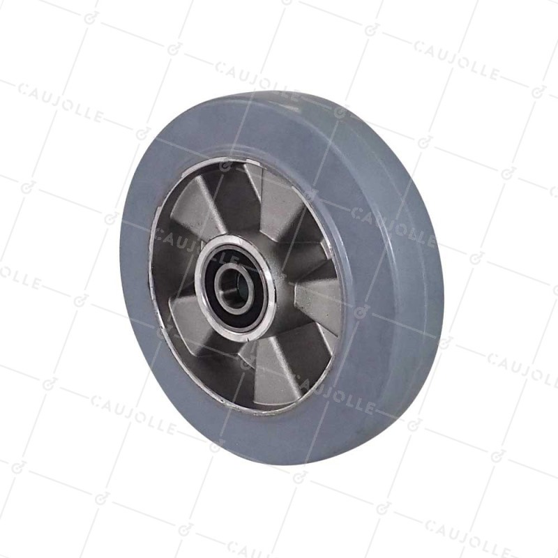 ROUE NON TACHANTE A ABSORPTION DE CHOC DIAMÈTRE 200 MM CHARGE 450KG AXE 20 MM BILLES - S2014 200 CAOU GRIS B20